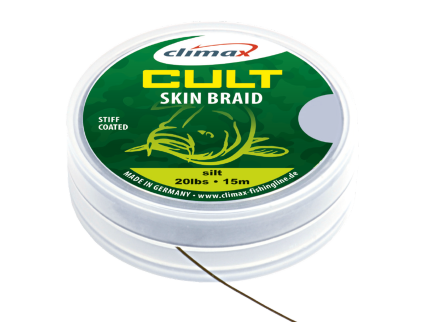 Поводковый материал в оплетке Climax Cult Skin Braid 30lb 14.5kg 15m Camou Green