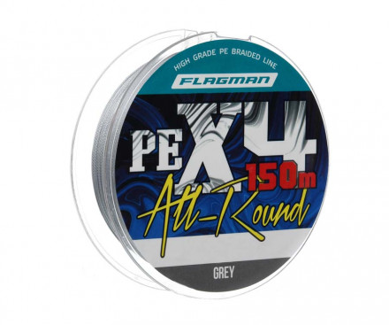 Шнур Flagman All-Round PE X-4 150м 0.14мм 7,7кг Grey