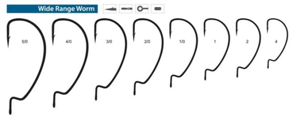 Гачки Bratfishing Wide Range Worm, Black Nickel # 2/0