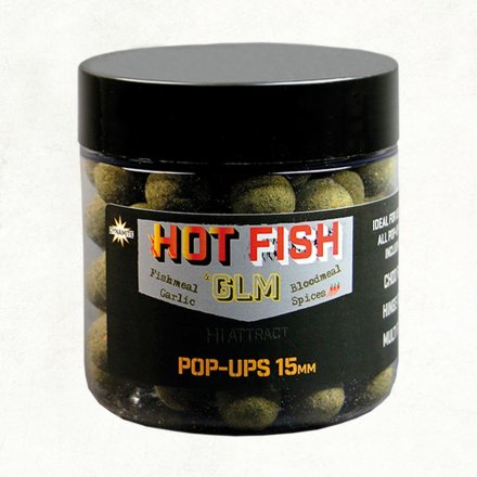 Бойлы Dynamite Baits Hot Fish &amp; GLM Pop-Ups 15mm 100g