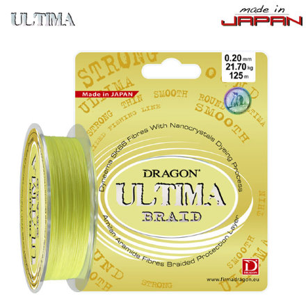 Шнур Dragon Ultima 125m 0.08mm 5.85kg Fluo Yellow