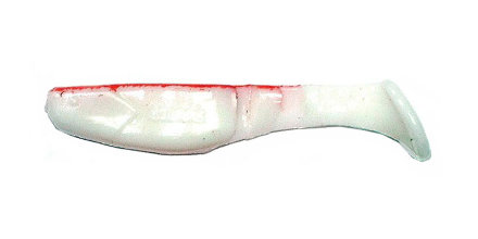 Віброхвіст Manns Predator 2,5 70мм білий з червоною спиною
