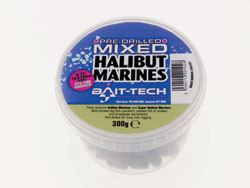 Пеллетс Bait-tech Pre-Drilled Mixed Halibut Marine Hookers 8mm, 12mm, 16mm, 20mm 300g