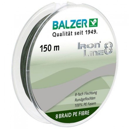 Шнур Balzer Iron Line 8x Green 150м 0.21мм 15,4кг (темно-зеленый)