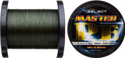 Шнур Select Master PE 1000m 0.10мм 13кг темно-зеленый