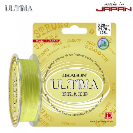 Шнур Dragon Ultima 125m 0.20mm 21.70kg Fluo Yellow