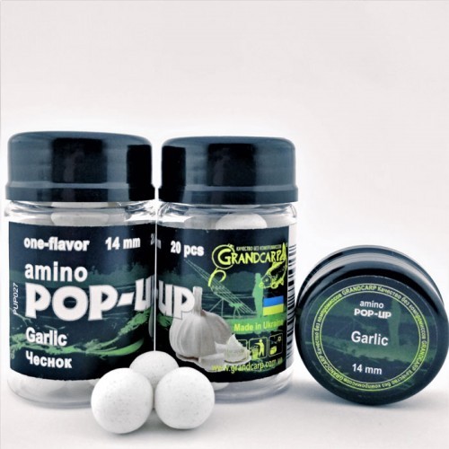 Бойл amino POP-UP Grandcarp GARLIC (ЧАСНИК) Ø14 мм 20 шт. (PUP027)