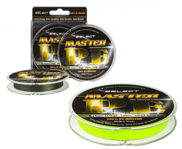 Шнур Select Master PE 100m 0.06мм 9кг темнo-зеленый