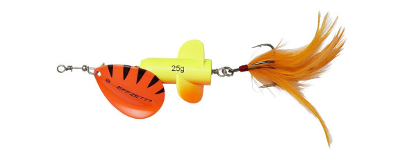 Блесна-вертушка DAM Effzett Rattlin&#039; Spinner 11см 18гр (Fluo yellow/orange)