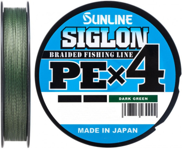 Шнур Sunline Siglon PE х4 150m (темн-зел.) #3.0/0.296mm 50lb/22.0kg