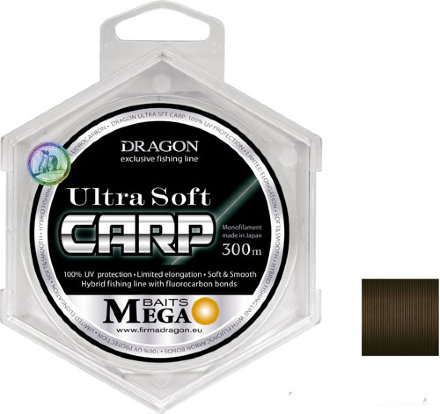Леска Dragon Mega Baits UltraSoft Carp 300m 0.28mm 6.80kg