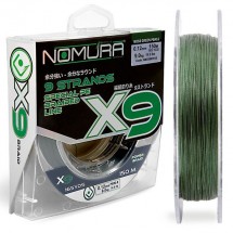 Шнур Nomura X9 Braid 150м(165yds) 0.12мм 9.00кг цвет-Moss Green (темно-зеленый)