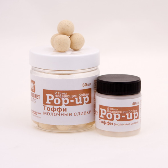 Бойлы Rocket Baits Pop Up Тоффи 10 мм, 40 шт
