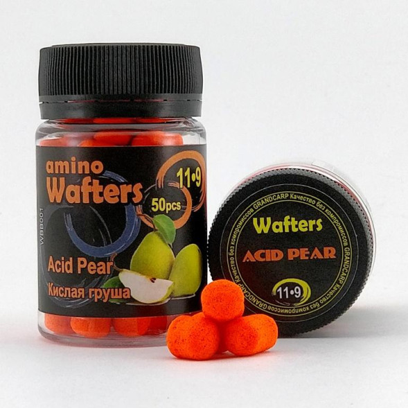 Бойл насадок Grandcarp Amino WAFTERS ACID PEAR (КИСЛА ГРУША) 11 • 9 мм 50 шт. (WBB001)