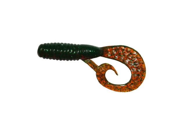 Твистер Manns Manipulator Grub 80мм  моторное масло-хамелеон с зел. бл. (рельефный)