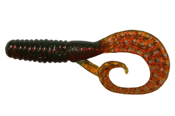 Твистер Manns Manipulator Grub 80мм  моторное масло-хамелеон с кр. бл. (рельефный)