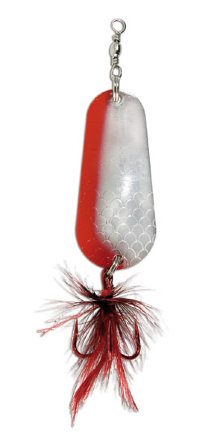 Блесна-колебалка Lineaeffe Catfish 20гр 5,5см с оперением Red