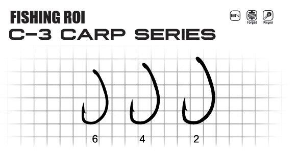 Крючок Fishing ROI Karp C3 №4 (ушко) 10шт.