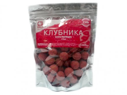 Бойлы Rocket Baits пылящие Клубника Premium 20 мм 0,5 кг