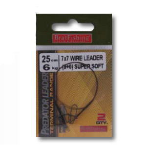 Повідець Bratfishing 7x7 Wire Leader (8 + 0) Super Soft 20 сm /6 kg /2 шт