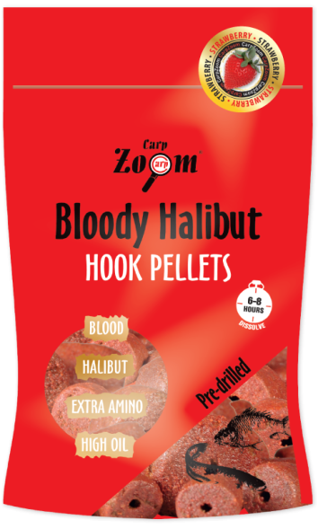 Пеллетс Carp Zoom Bloody Halibut Hook Pellets Pre-drilled 15 mm 150g