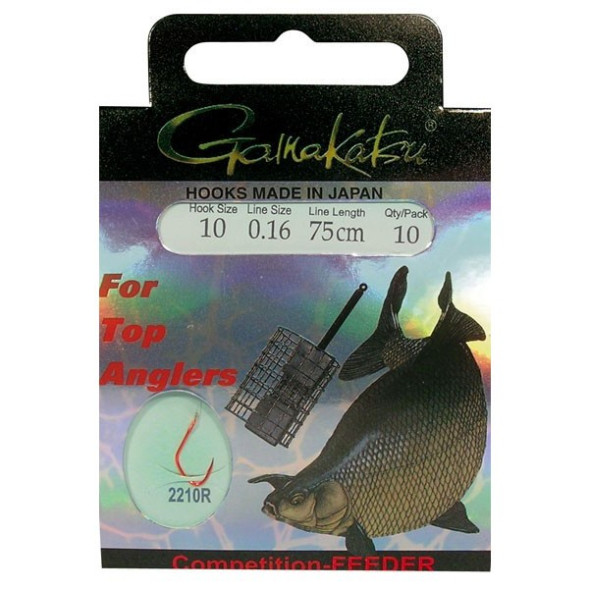 Гачок з повідцем Gamakatsu BKS-2210R Bream Feeder Red 014