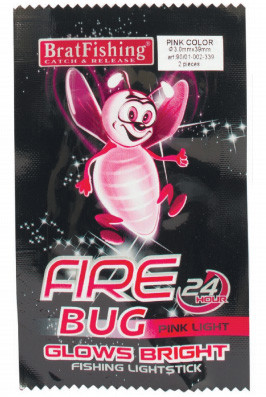 Светлячки Bratfishing Fire Bug Pink  Ø3.0*25 мм / 2 шт