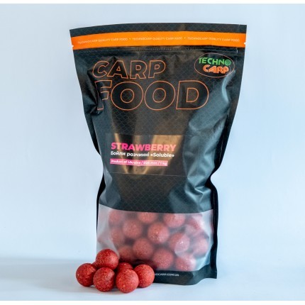 Бойлы пылящие Technocarp Strawberry 24mm 1kg